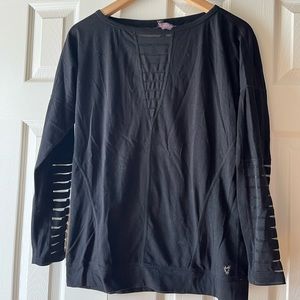 Betsey Johnson Performance black athletic long sleeve top
